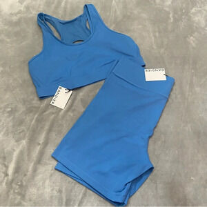 New! All Access NYC x Bandier 2-Piece Set Bra Top & Bike Shorts 21480